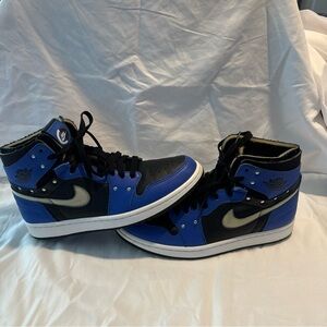 Men's Black and Blue High-Top Sneakers